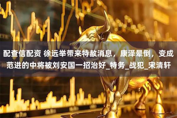 配查信配资 徐远举带来特赦消息，康泽晕倒，变成范进的中将被刘安国一招治好_特务_战犯_宋清轩