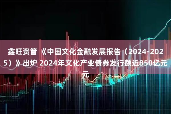 鑫旺资管 《中国文化金融发展报告（2024-2025）》出炉 2024年文化产业债券发行额近850亿元